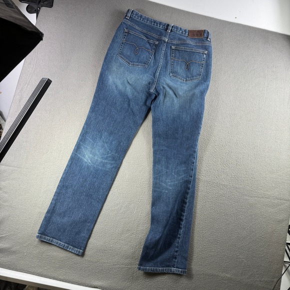 Lauren Ralph Lauren Jeans Women 8 Blue Wash Denim‎ Straight Leg Y2K Fade - Picture 3 of 13